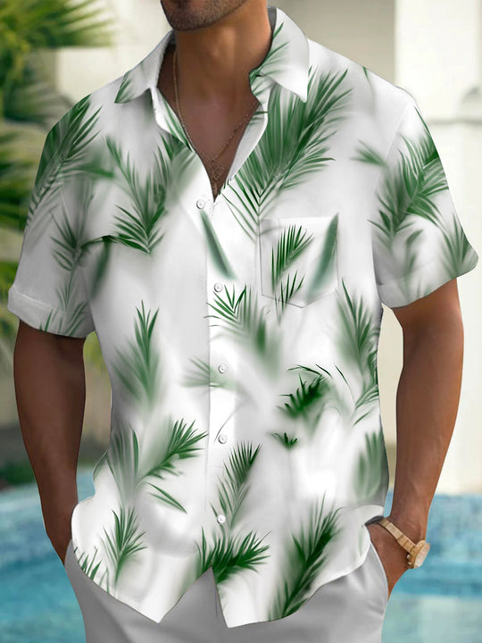 men's Hawaiian shirt front view tropical beach vacation
