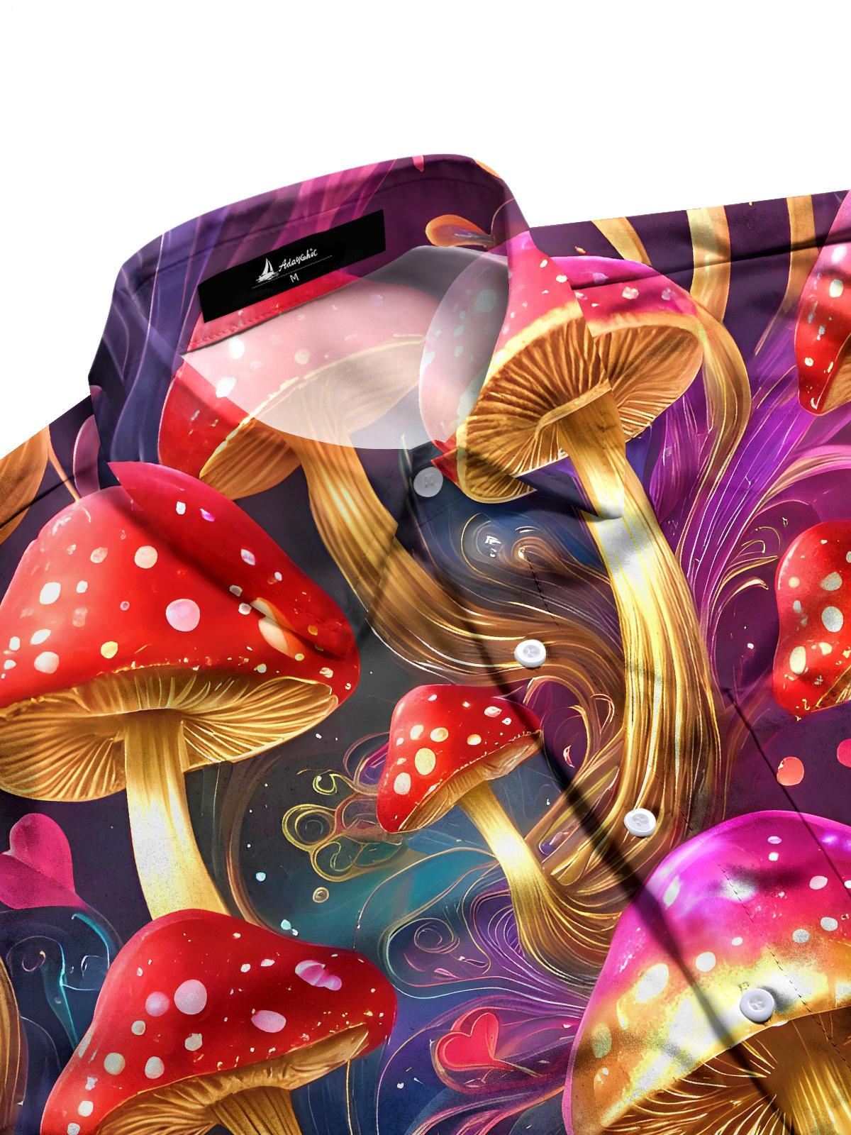 Mushroom Men's Pocket Long Sleeve Shirts