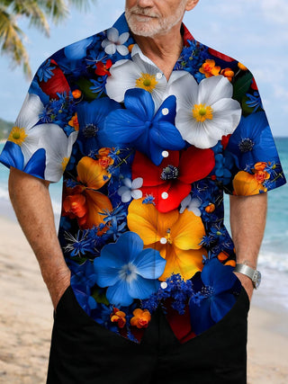 men's floral shirt front view