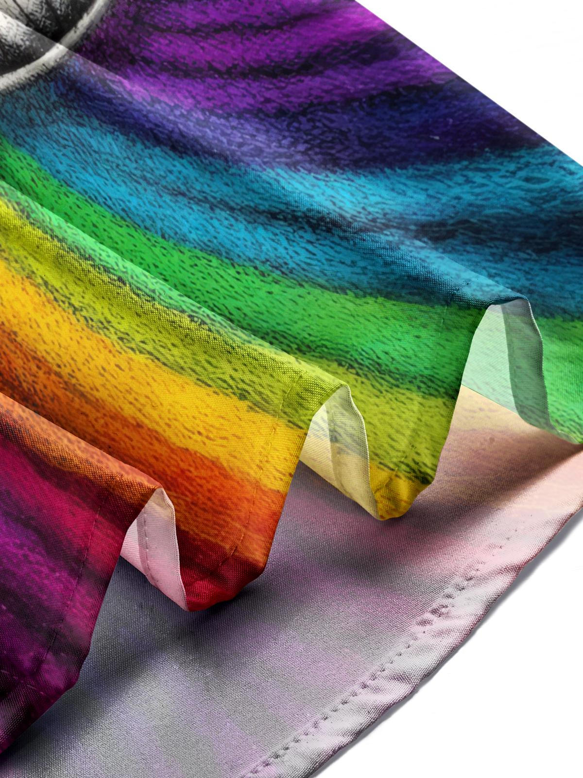 Funny Skull Print Men's Pocket Short Sleeve Shirts