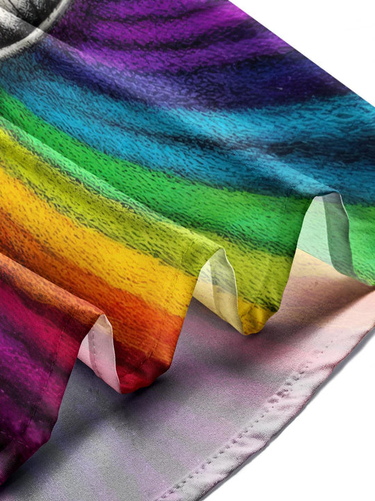 Funny Skull Print Men's Pocket Short Sleeve Shirts