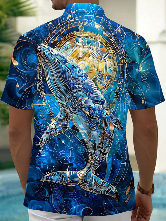 men's aloha shirt back view