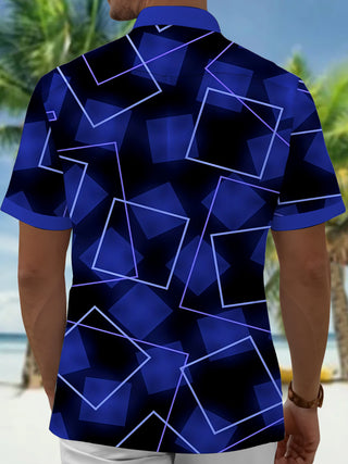 men's abstract print shirt back view