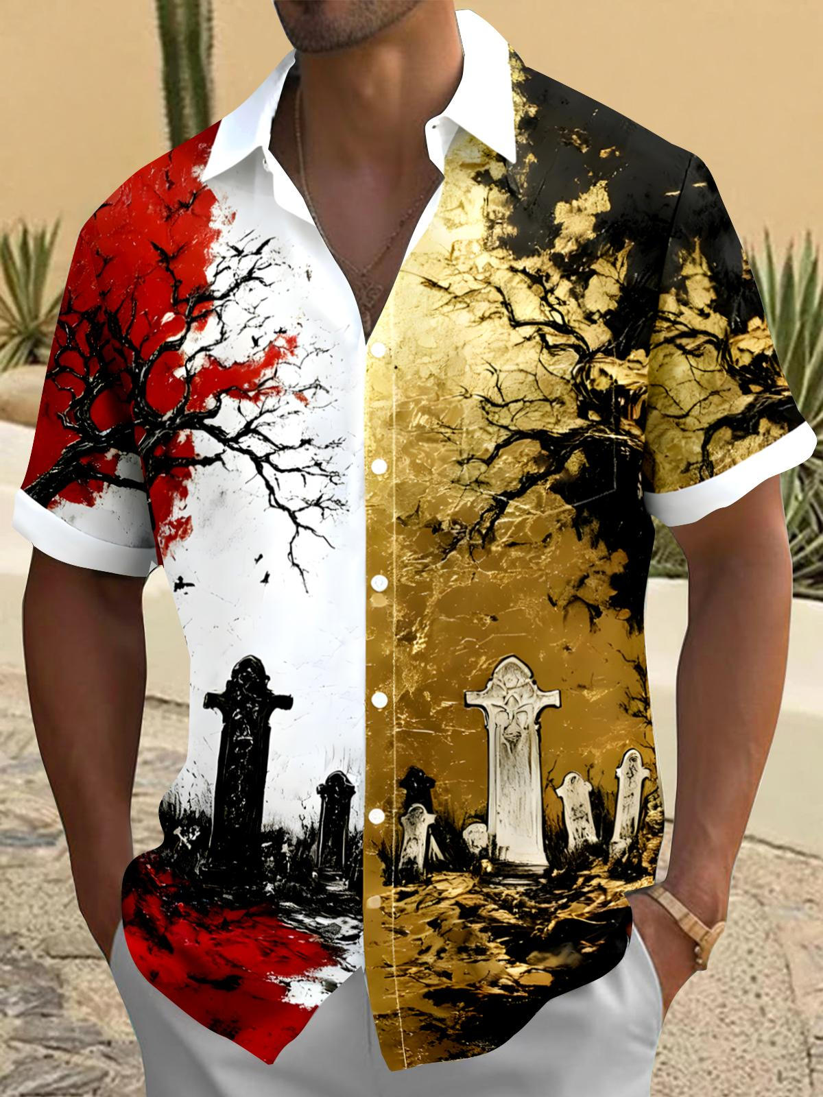 Retro Men's Pocket Short Sleeve Shirts