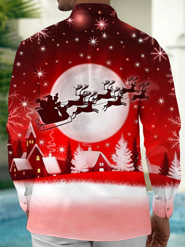 men's holiday shirt back view