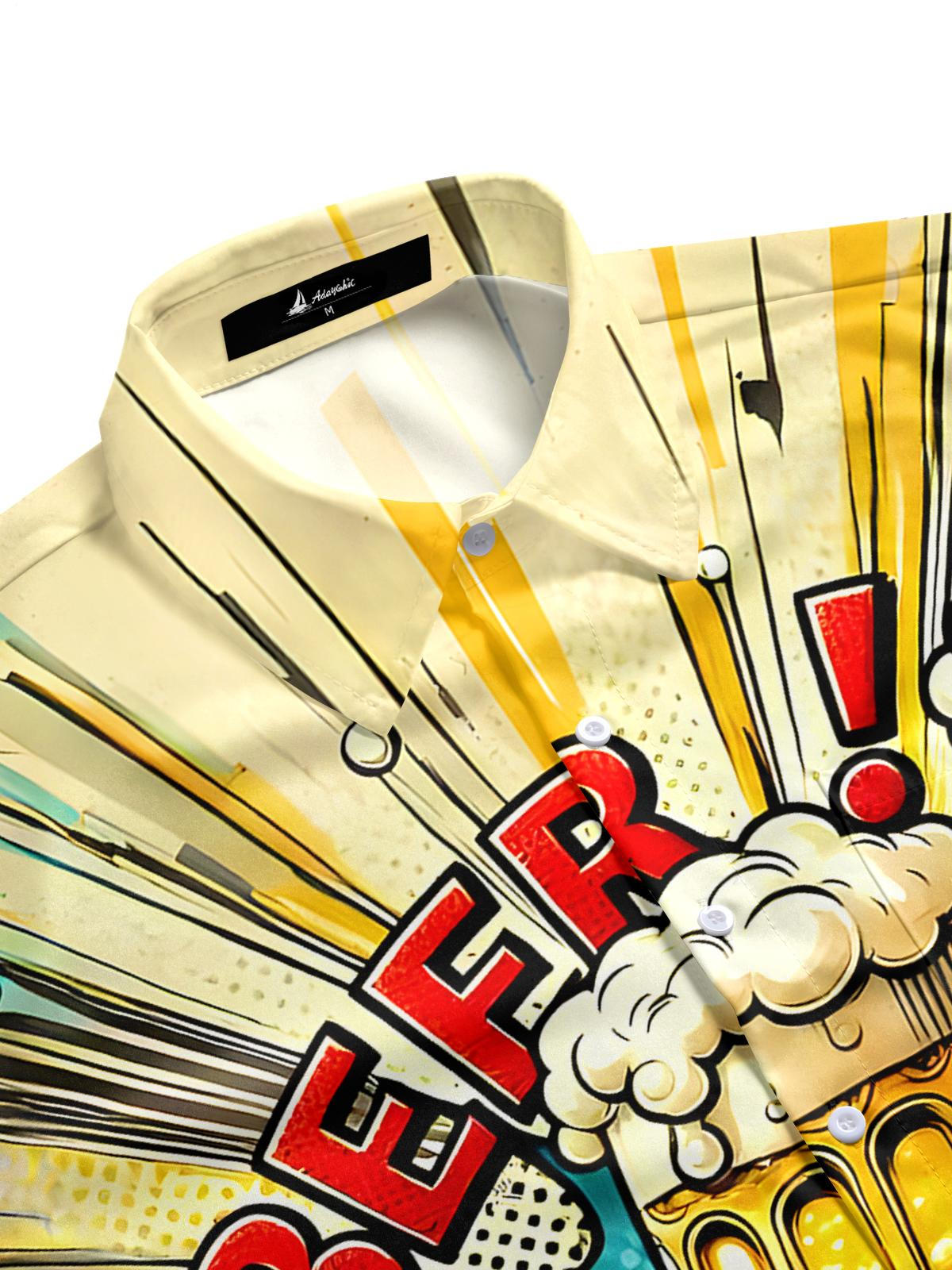 Hawaiian Beer Men's Pocket Short Sleeve Shirts