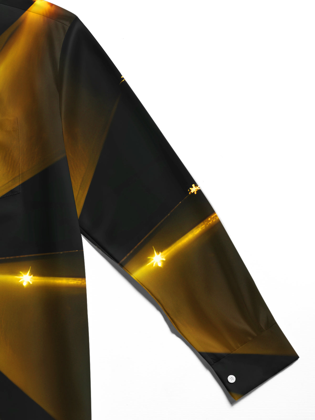 Shiny Golden Disco Ball Men's Pocket Long Sleeve Shirts