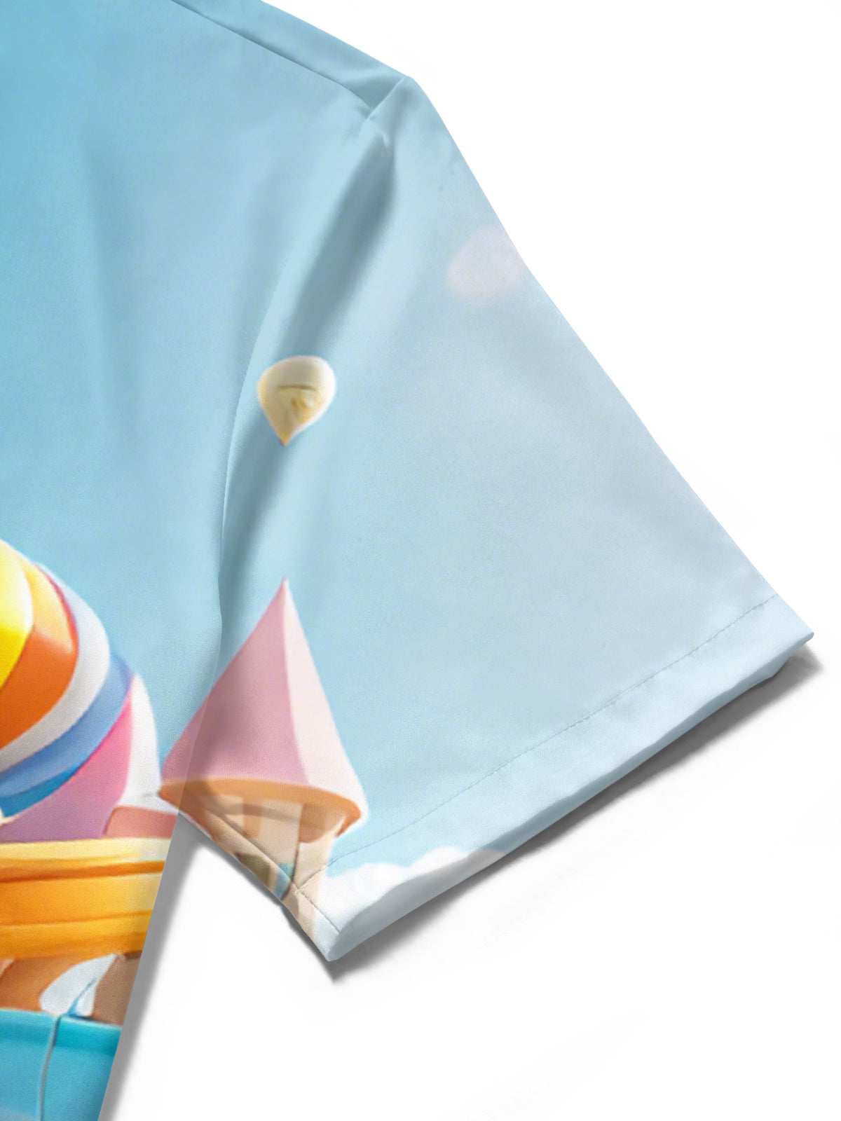 Water Park Print Men's Pocket Short Sleeve Shirts