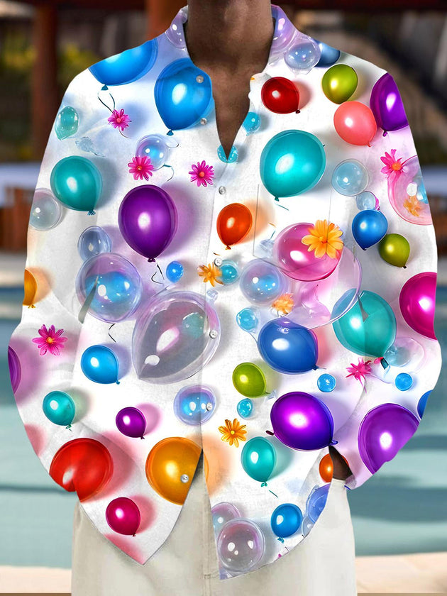 Balloon Men's long sleeve pocket shirt front view