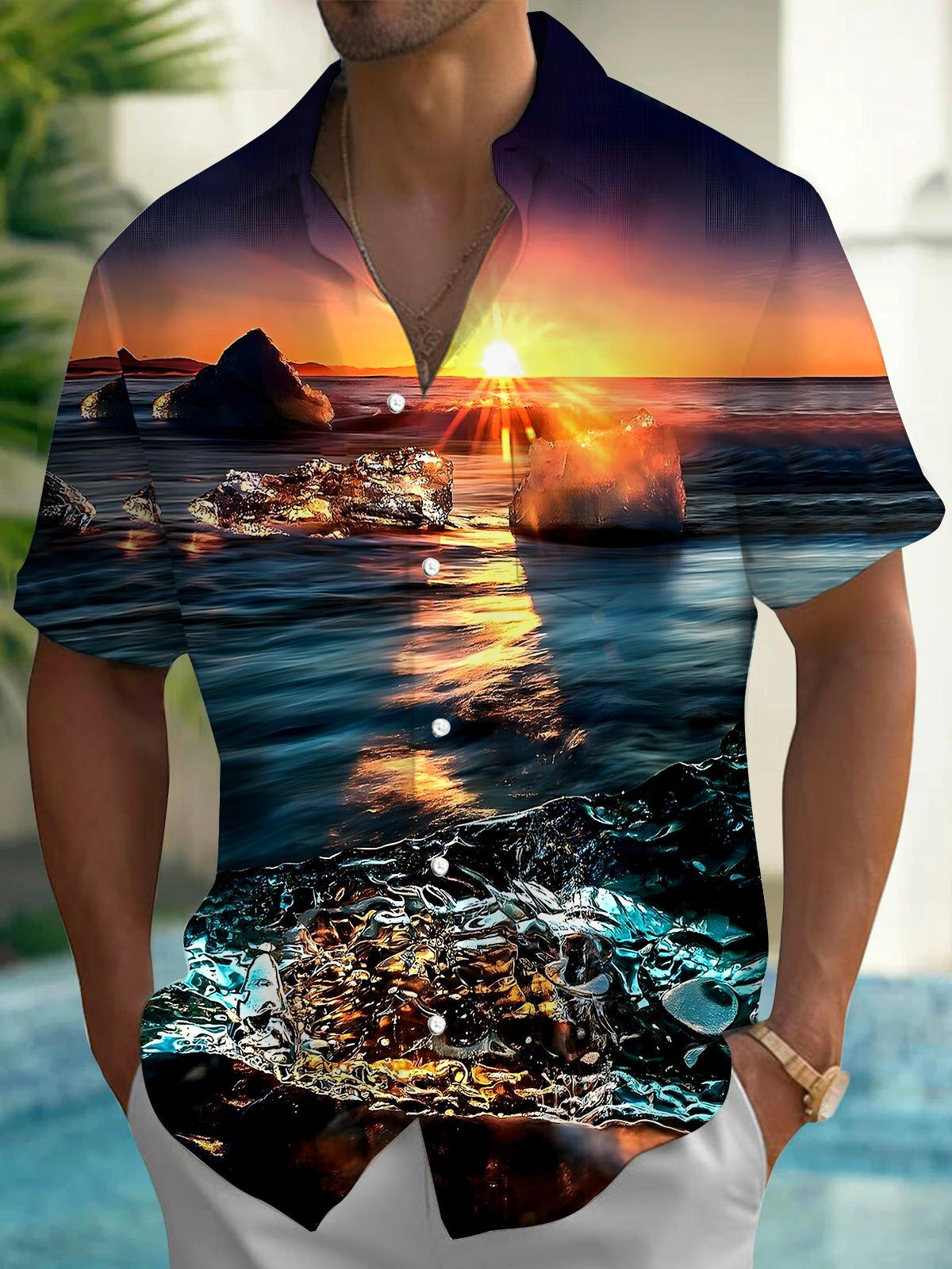 Hawaiian Men's Pocket Short Sleeve Shirts