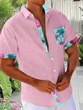 Hawaiian Print Men's Pocket Short Sleeve Shirts