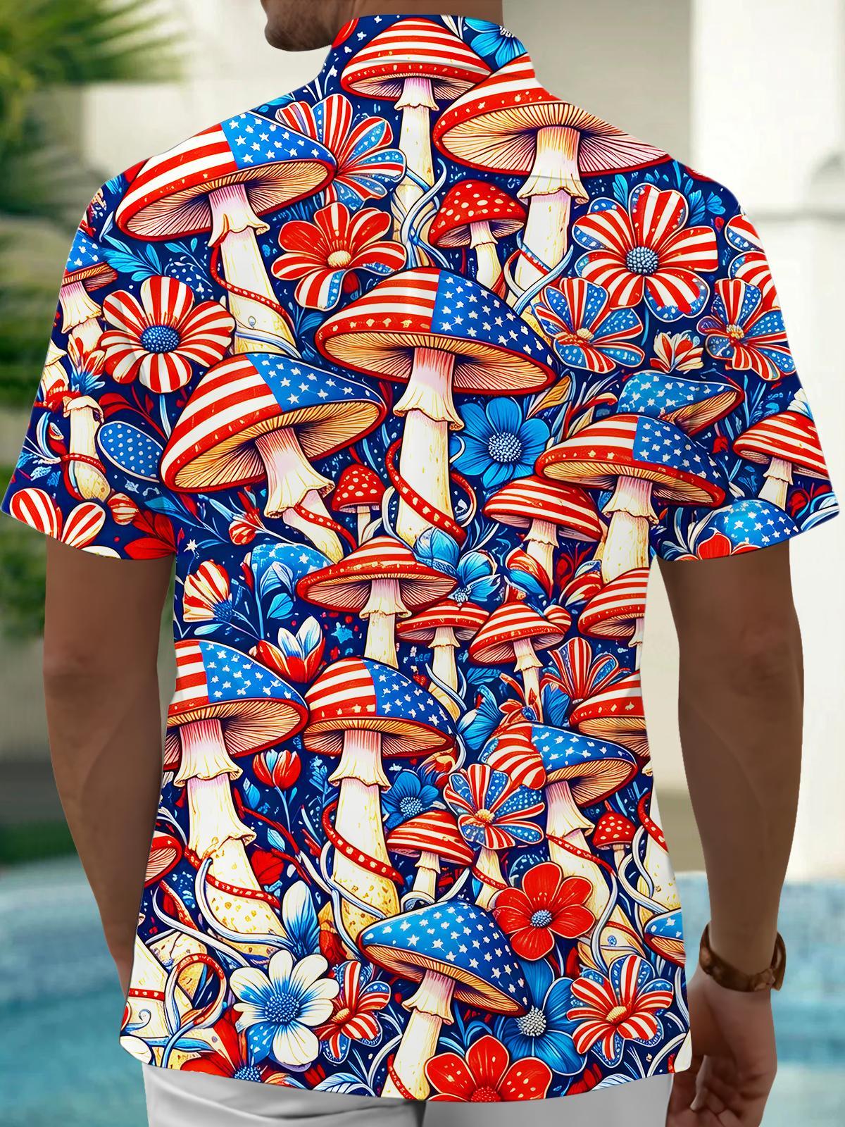 men's flower print shirt back view