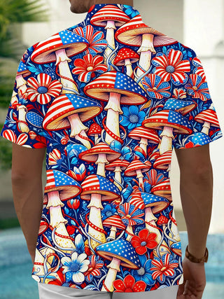 men's flower print shirt back view