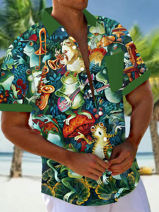 men's patterned sweater shirt front view