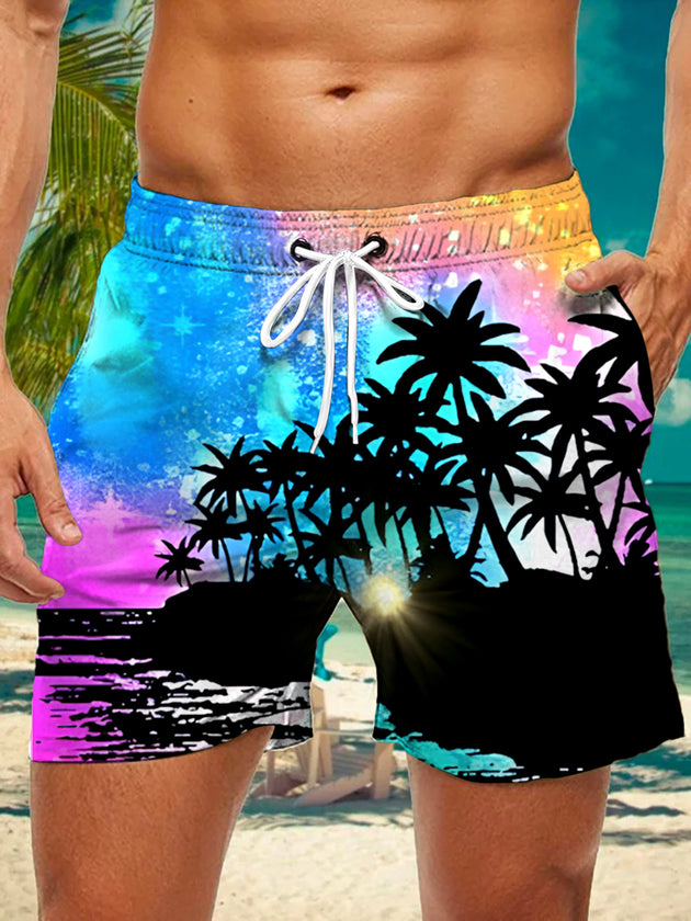 men's Hawaiian casual pants front view tropical beach vacation