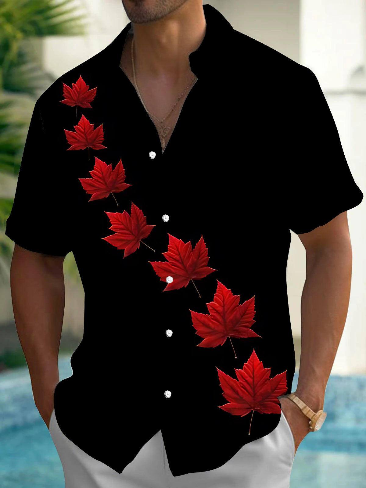 men's map print shirt front view