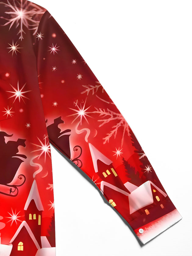 men's Christmas shirt close-up full sleeve