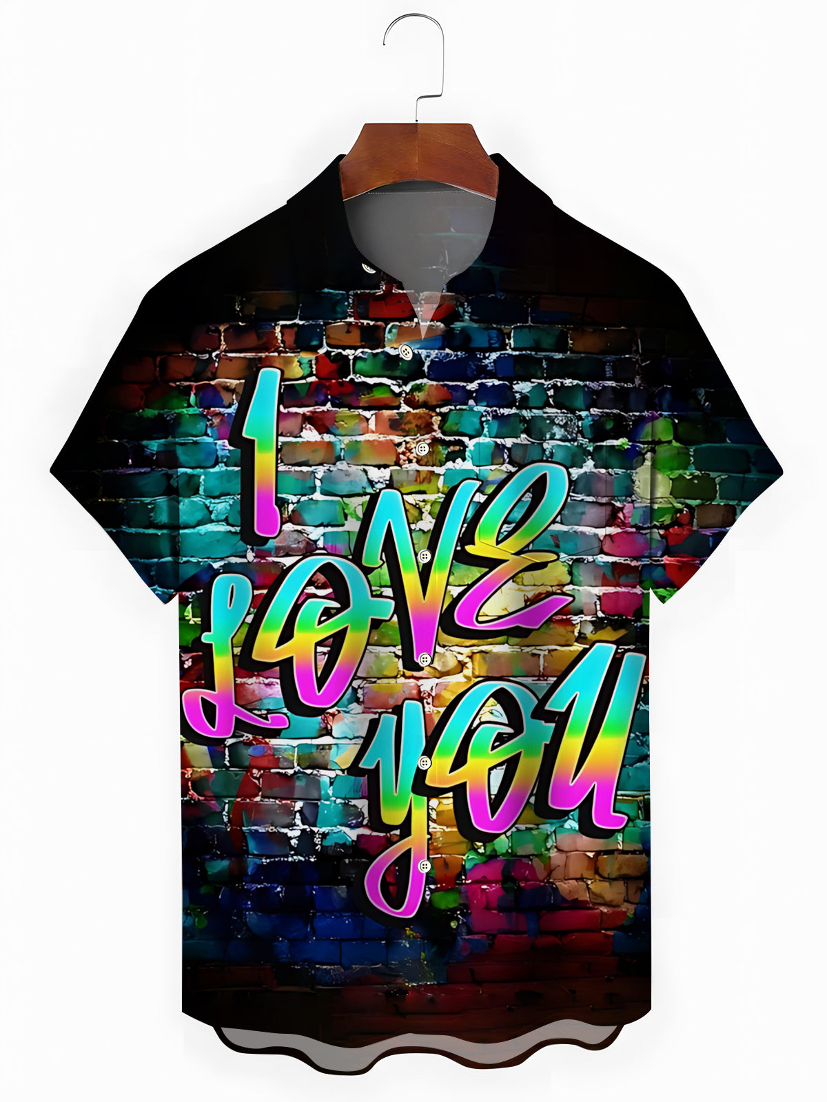 I Love You Men's Pocket Short Sleeve Shirts