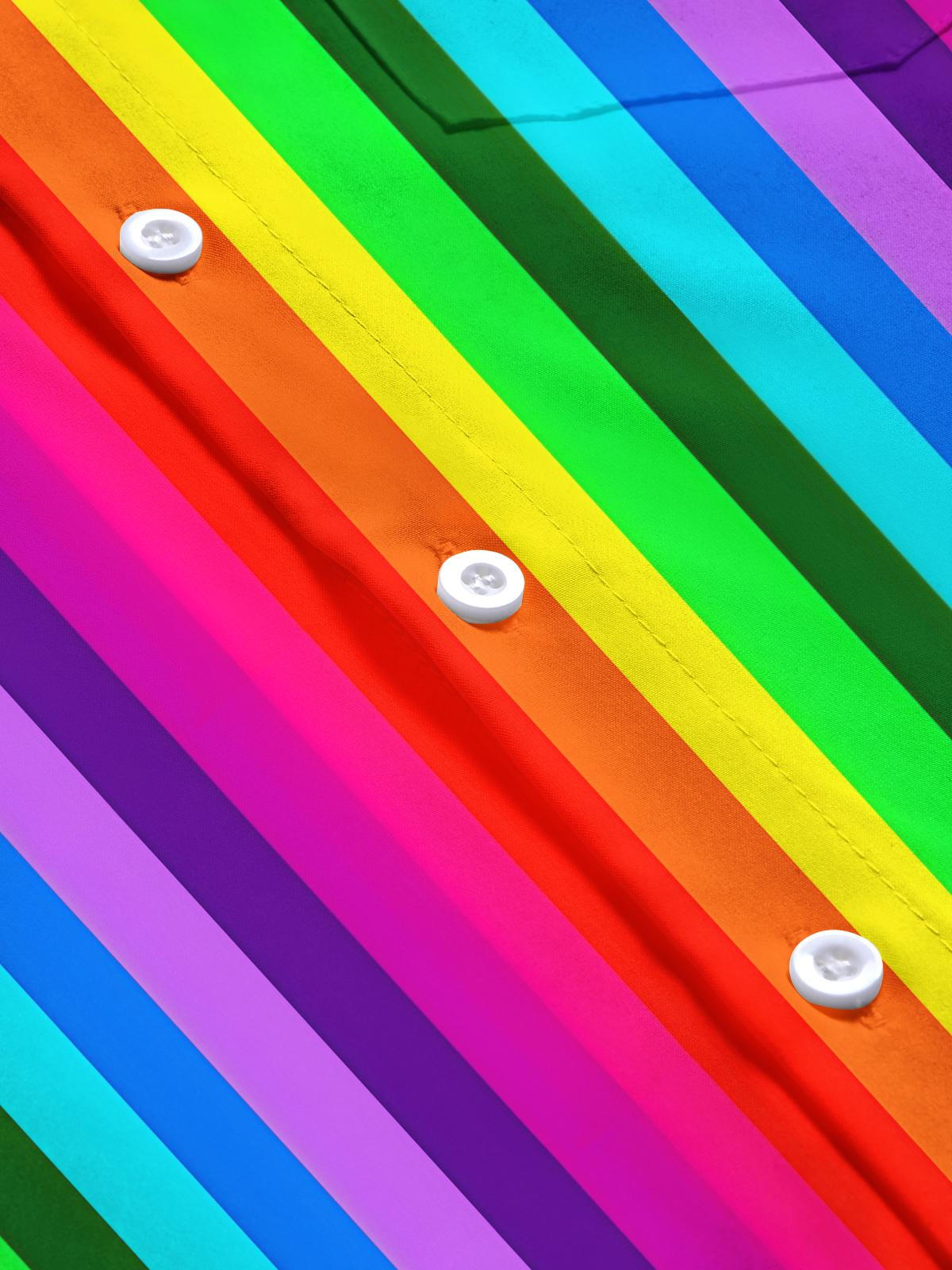 Stripes Men's Pocket Short Sleeve Shirts