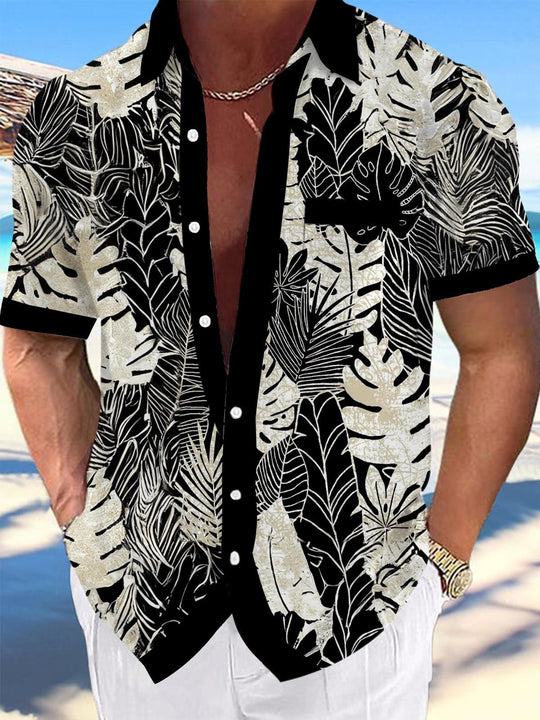 men's Hawaiian shirt front view tropical beach vacation
