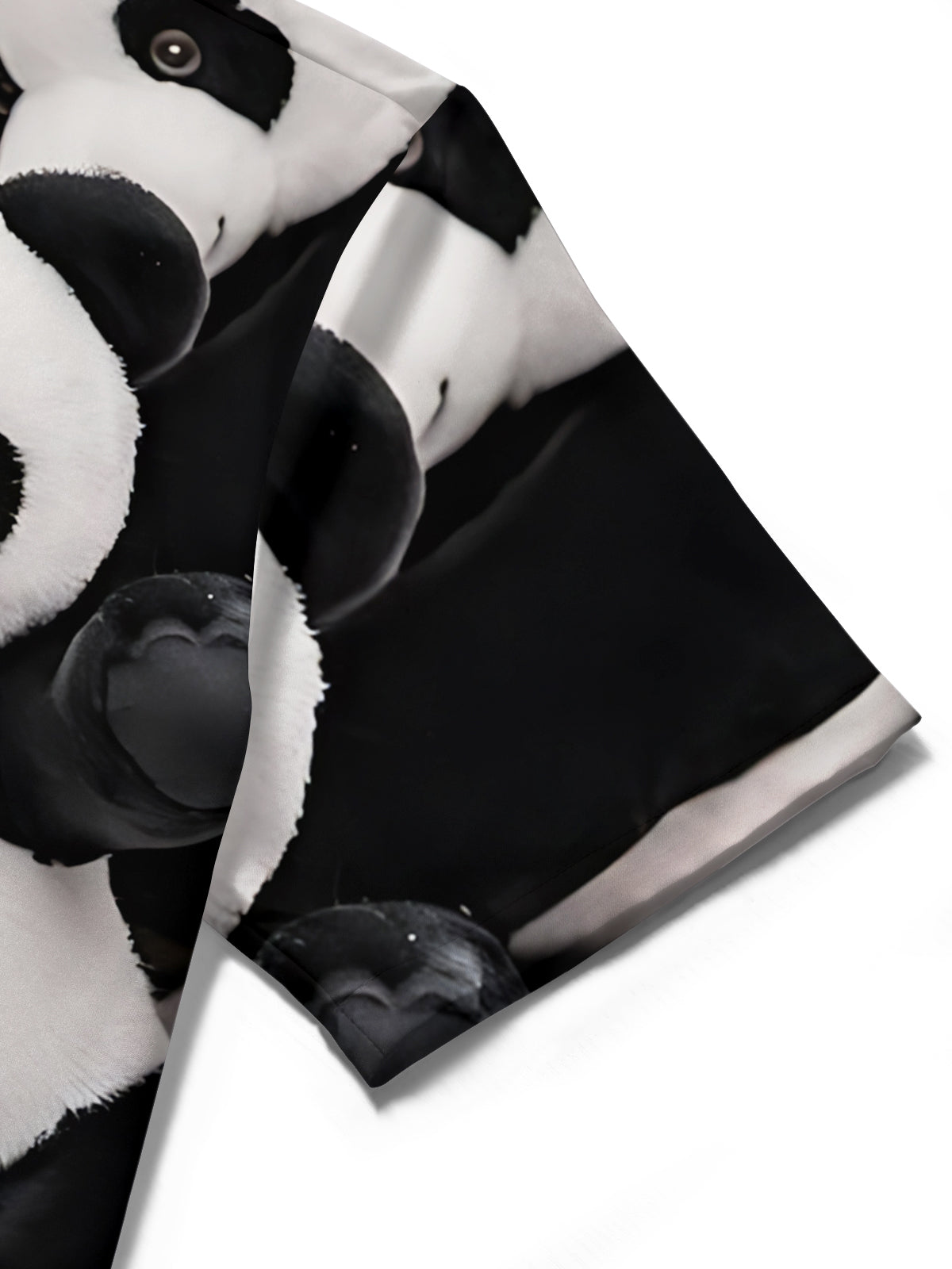 Panda Print Men's Pocket Short Sleeve Shirts