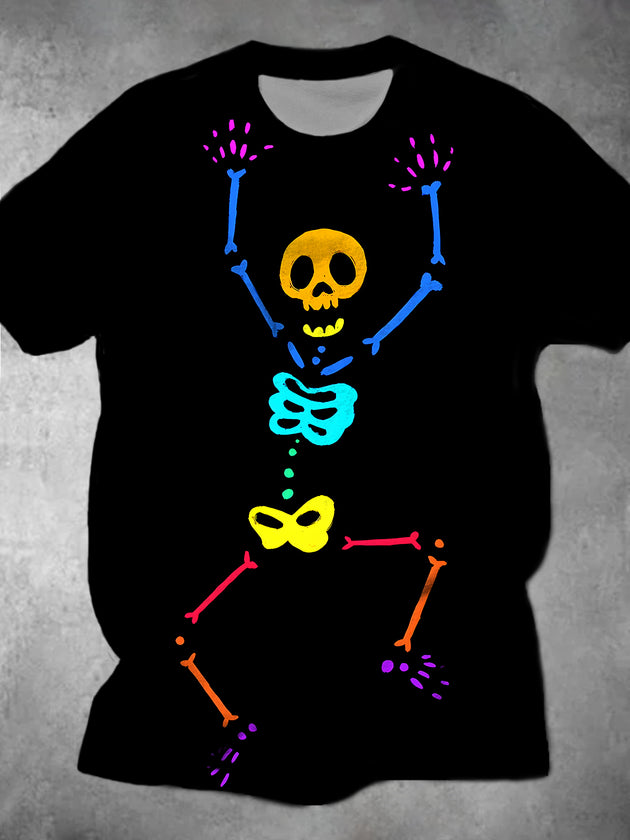 men's skull print graphic t-shirt front view