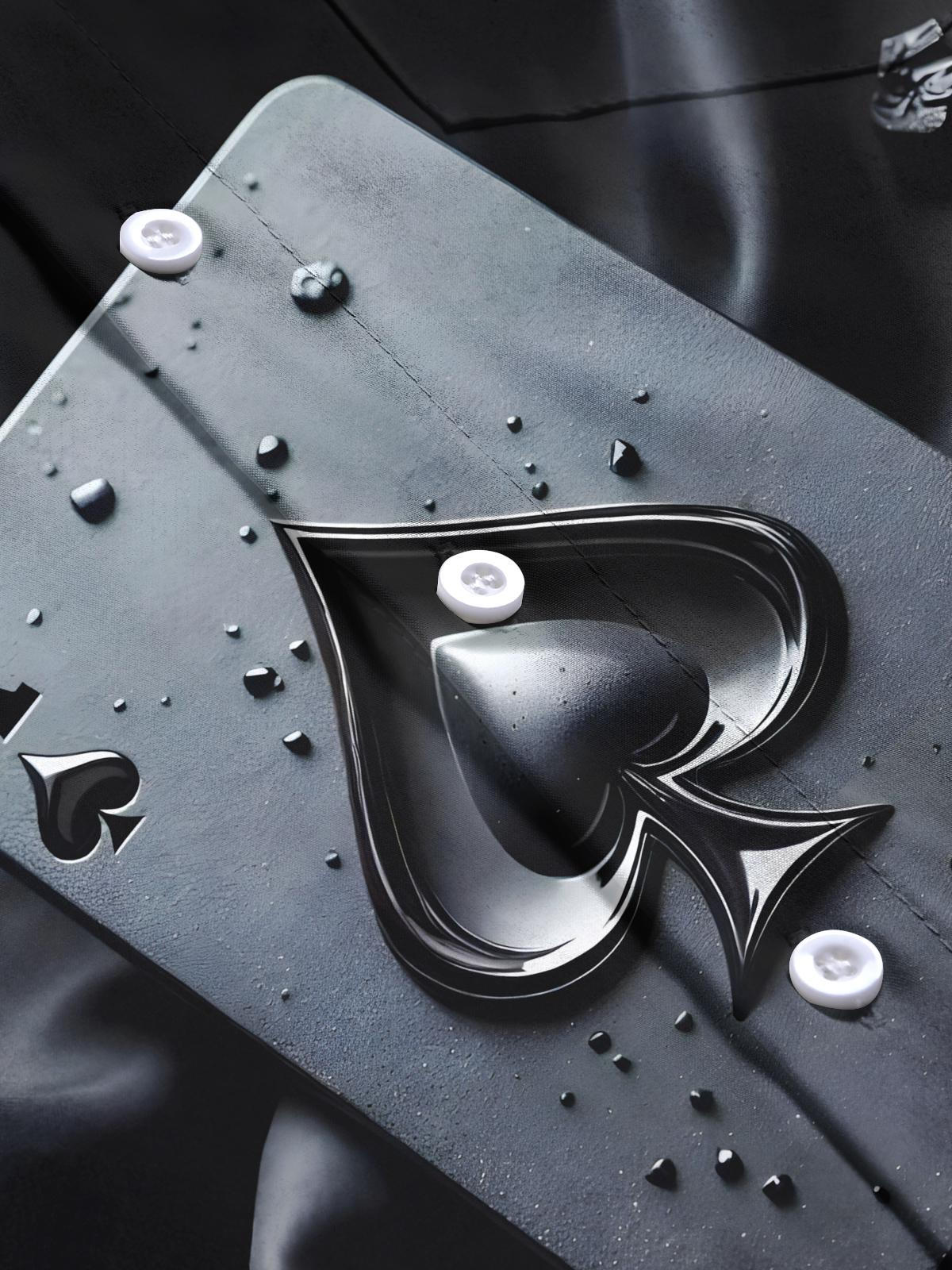 Poker Print Men's Pocket Short Sleeve Shirts