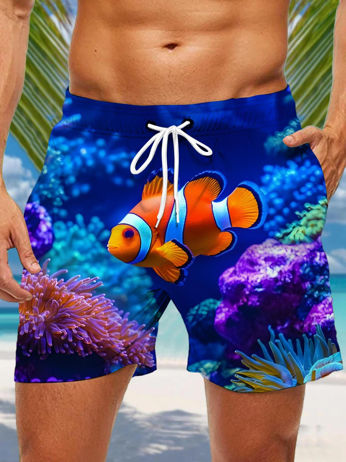 Hawaiian Fish Men's Print Pocket Shorts