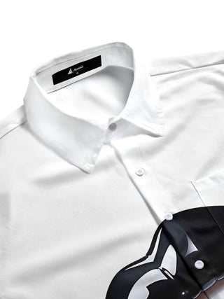 men's printed short sleeve flat lay shirt