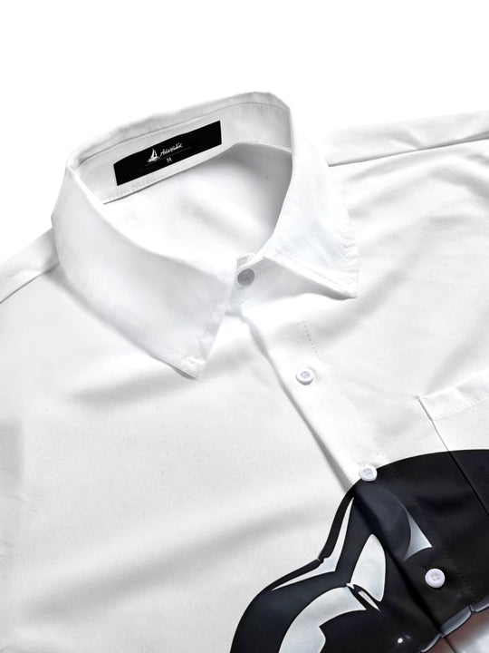 men's printed short sleeve flat lay shirt