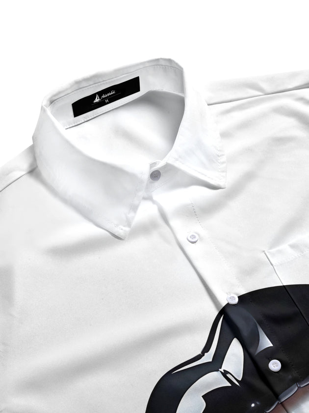 men's printed short sleeve flat lay shirt