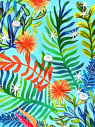 Hawaiian Tropical Floral Plant Men's Pocket Short Sleeve Shirts