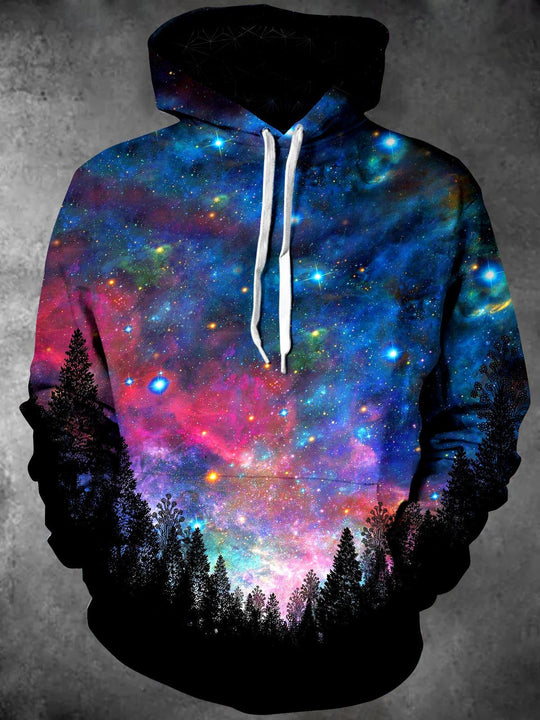 Men's forest green long sleeve pullover hoodie front view