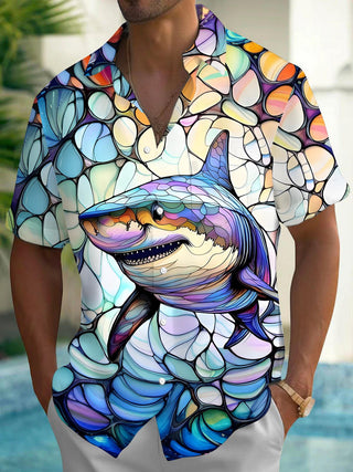 men's Hawaiian shirt front view tropical beach vacation