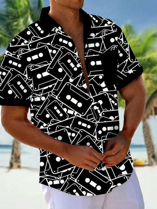 men's patterned sweater shirt front view