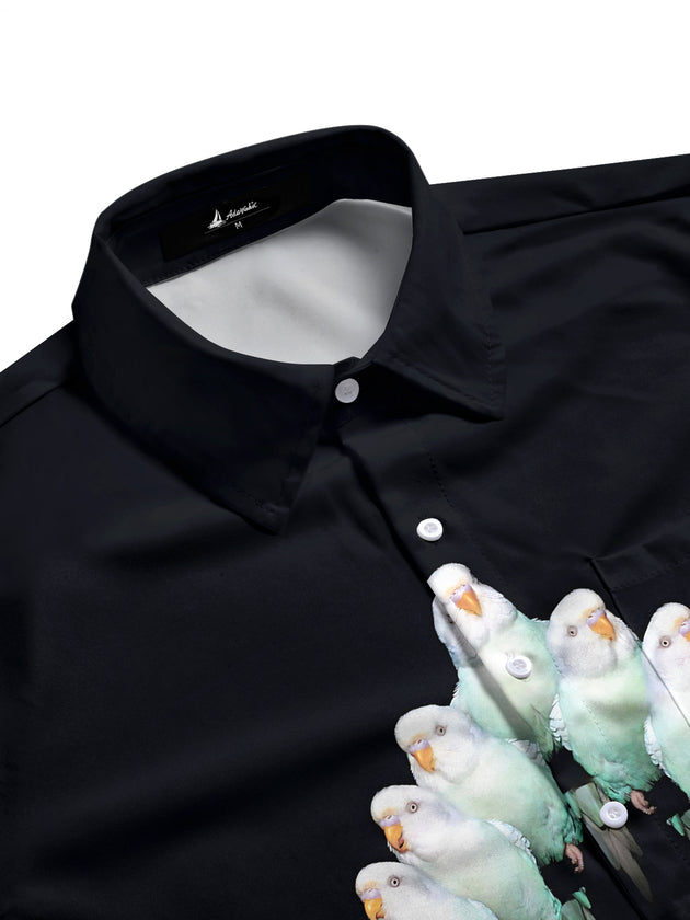 men's exotic pattern shirt side view