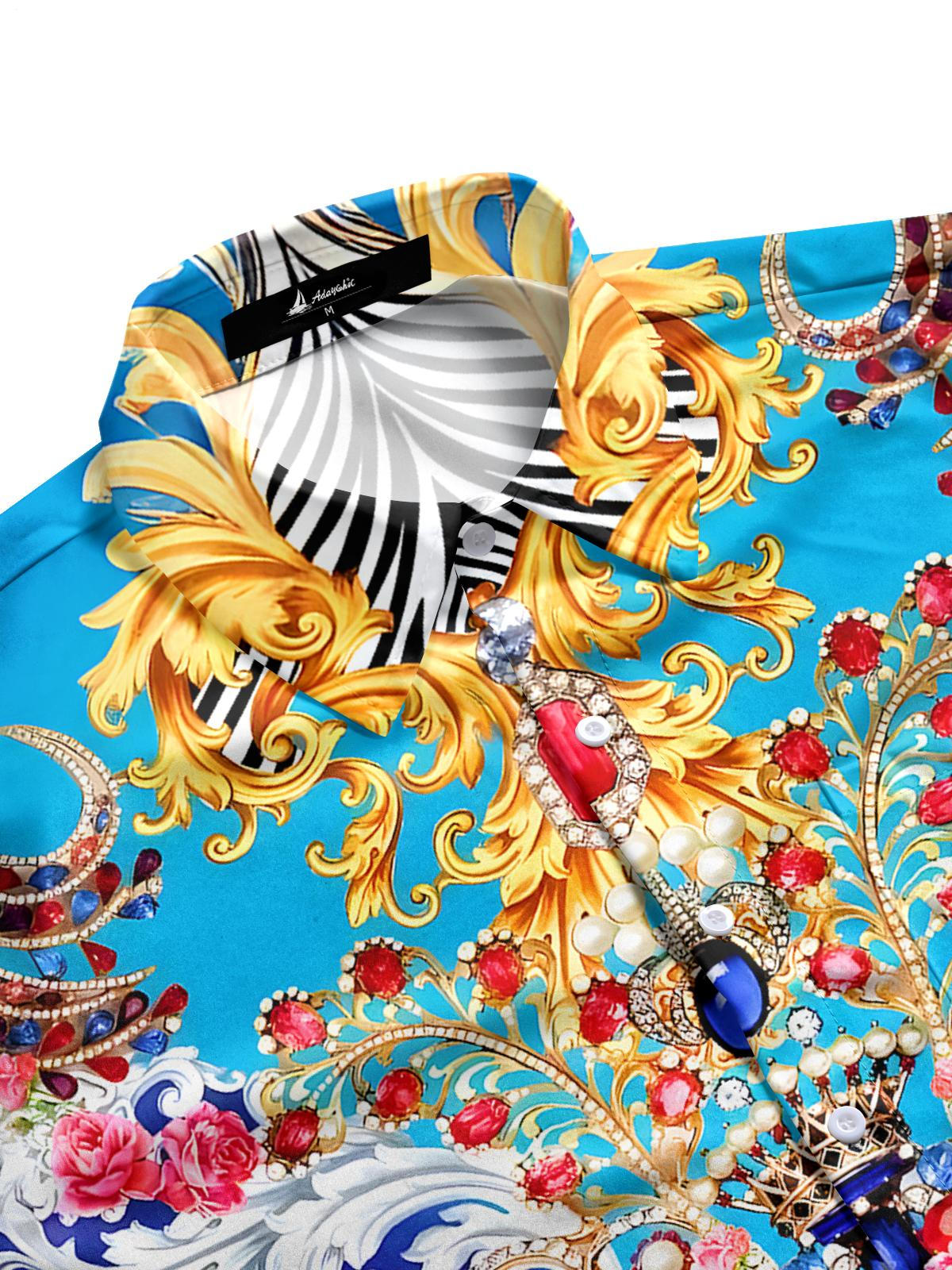 Floral Men's Pocket Short Sleeve Shirts