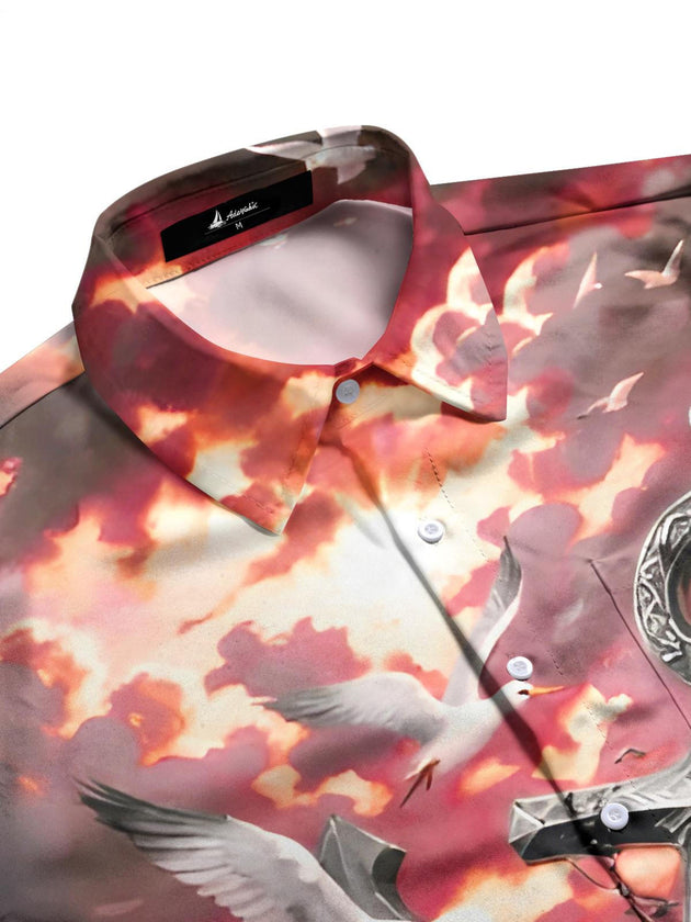 men's sailor pattern shirt side view