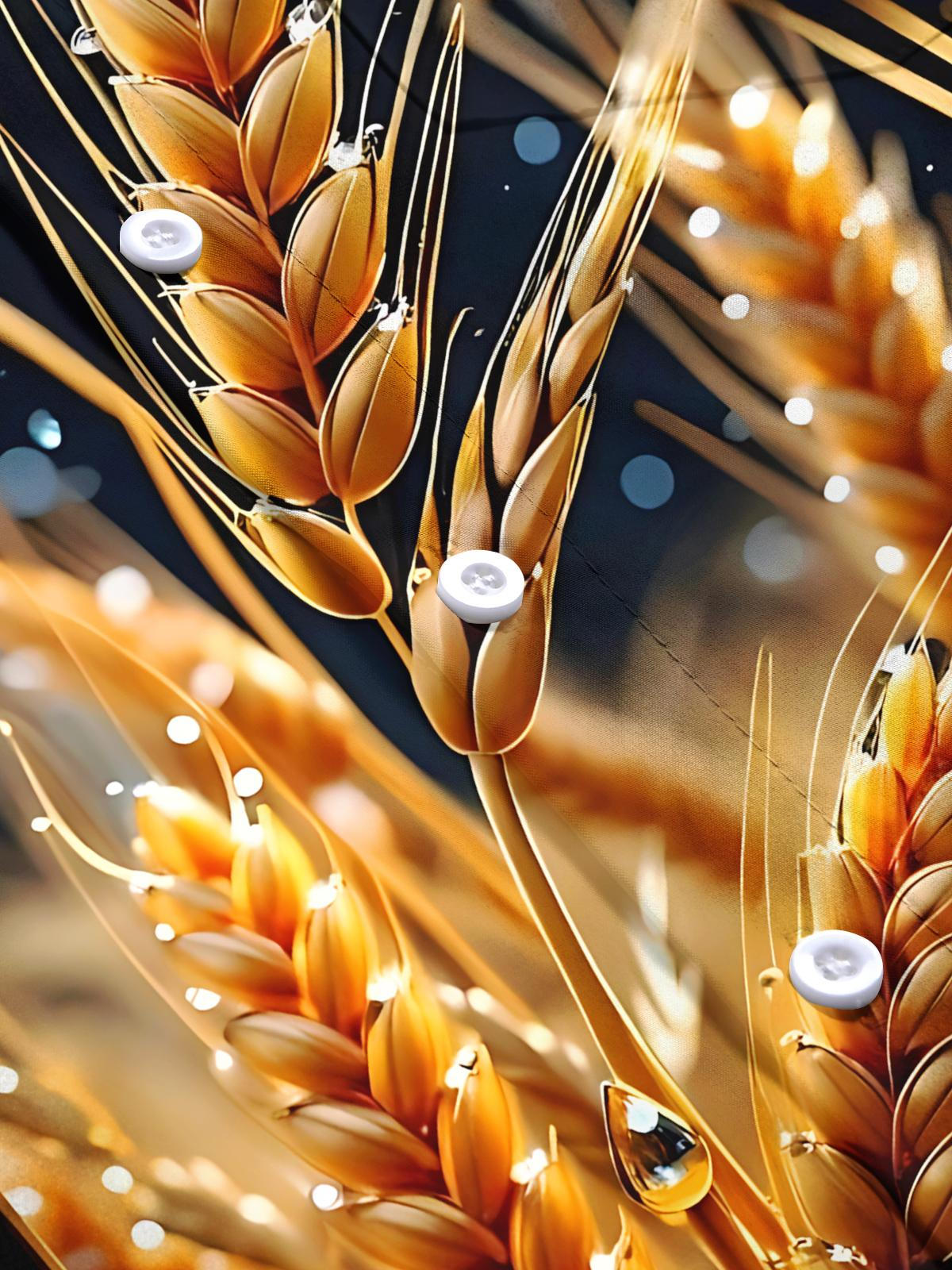 Wheat Print Men's Pocket Short Sleeve Shirts