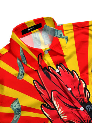 men's printed short sleeve flat lay shirt