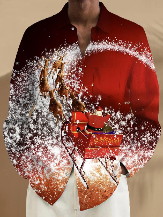 men's Christmas shirt front view holiday party