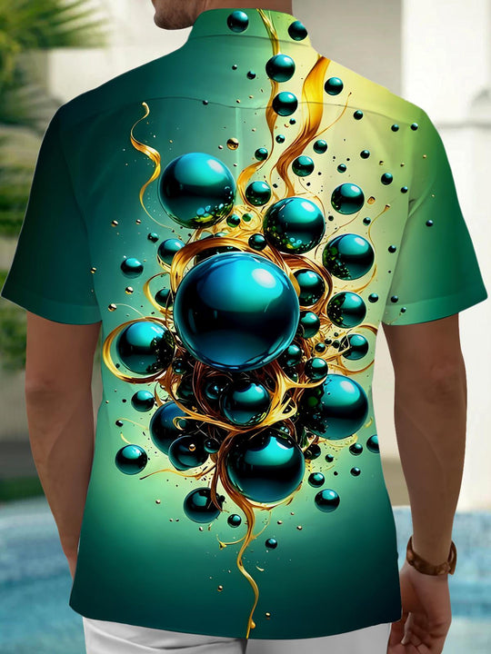 Men's geometry pocket short sleeve shirt back view