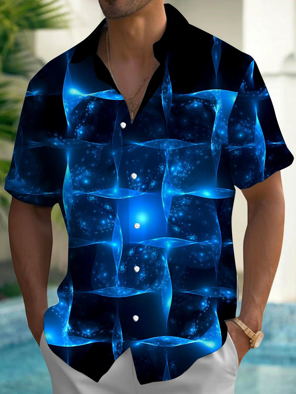 Abstract Men's Pocket Short Sleeve Shirts