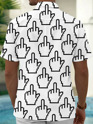 men's graphic art shirt side view
