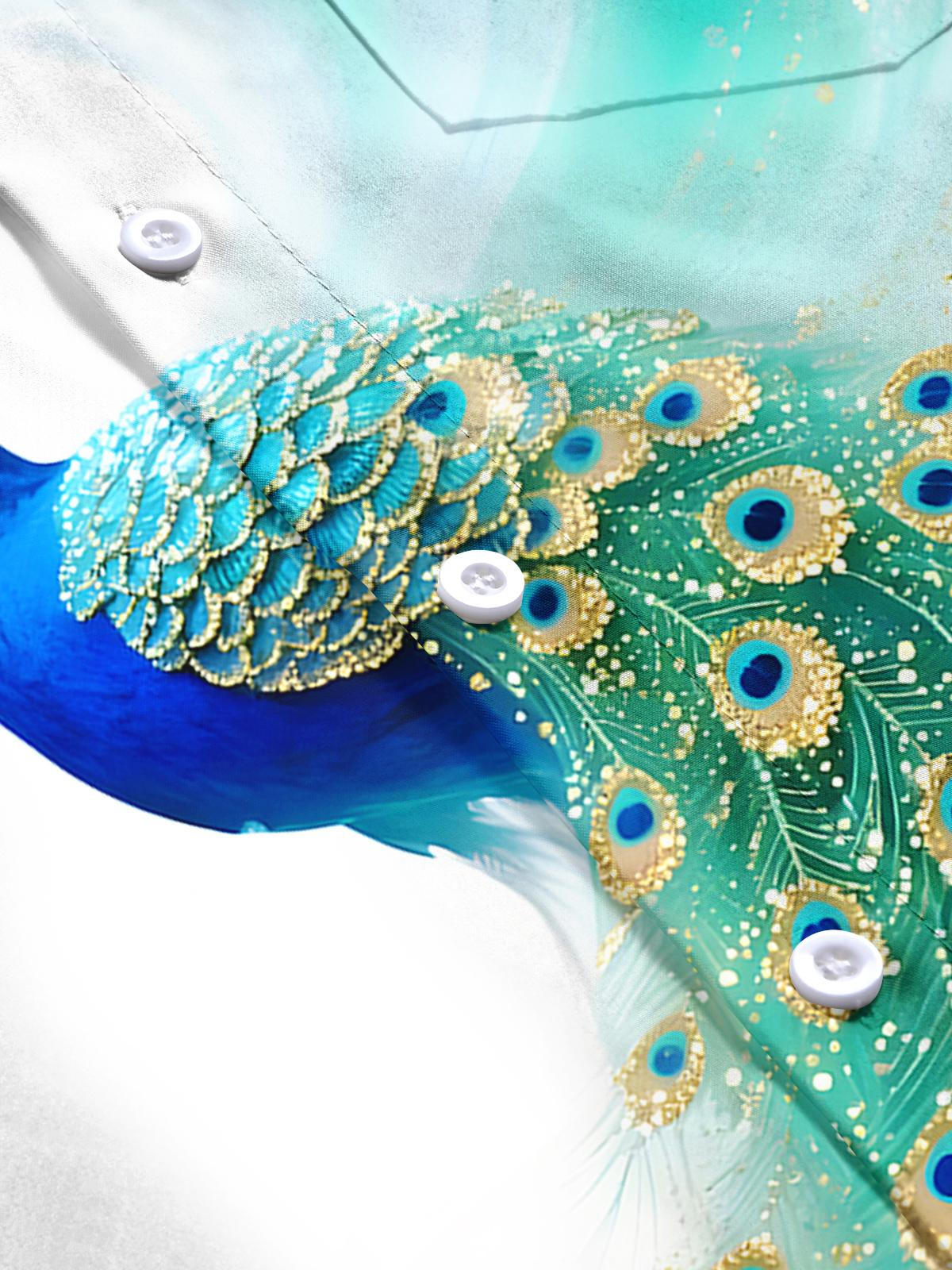 Peacock Men's Pocket Short Sleeve Shirts