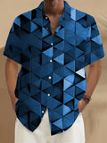 Geometric Print Men's Pocket Short Sleeve Shirts