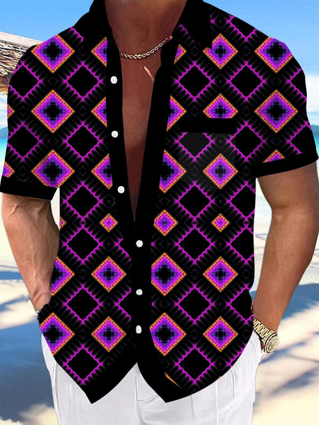 men's patterned sweater shirt front view