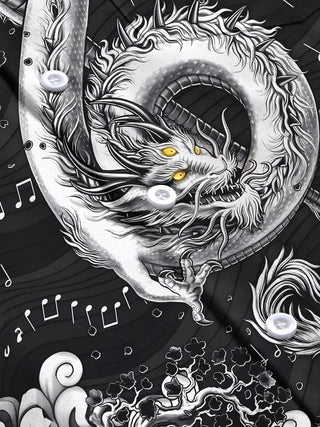 men's dragon print short sleeve flat lay shirt