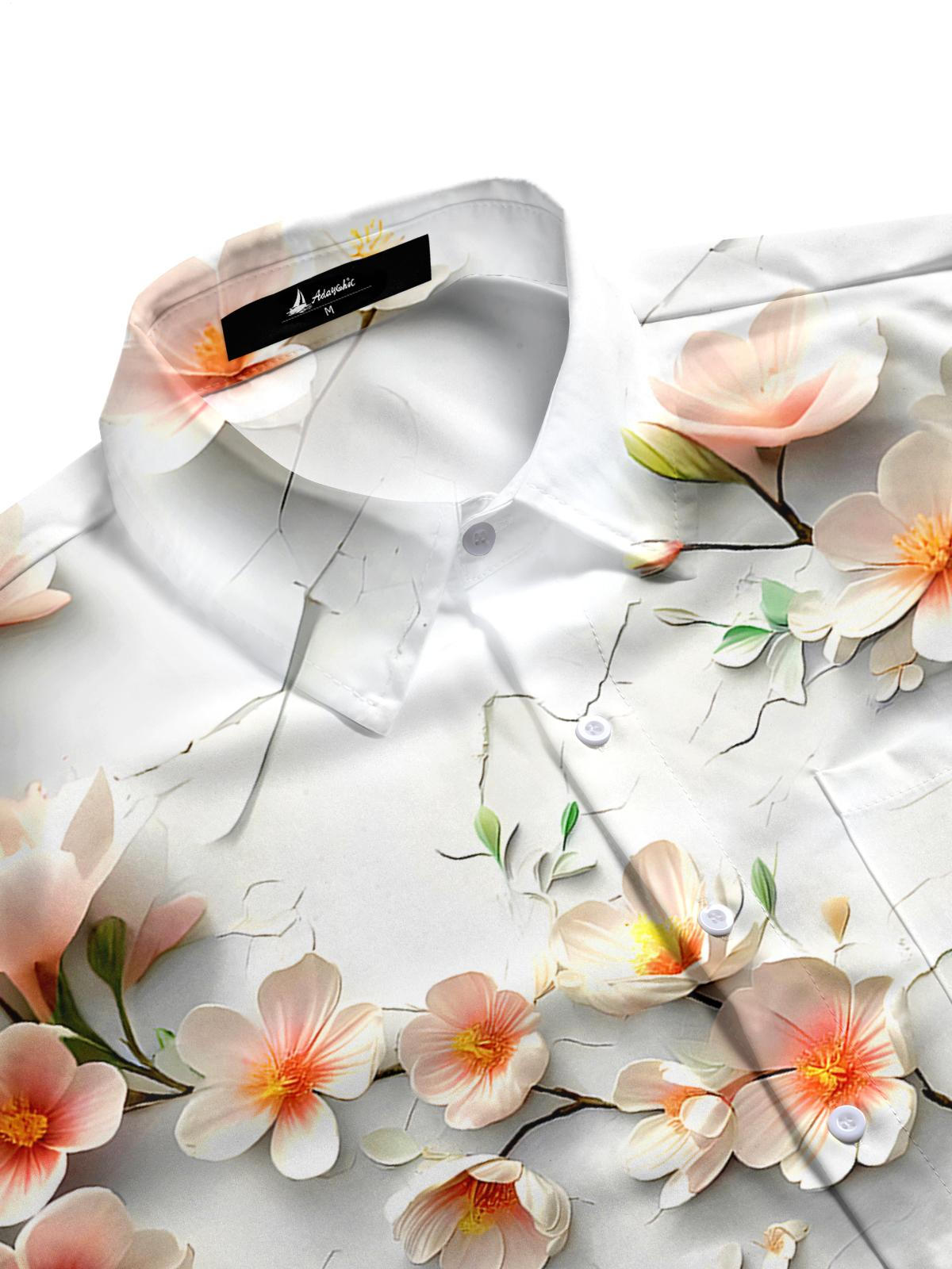 Floral Men's Pocket Short Sleeve Shirts