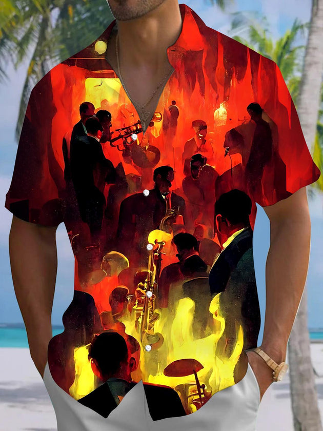 Art Music Concert Men's Pocket Short Sleeve Shirts
